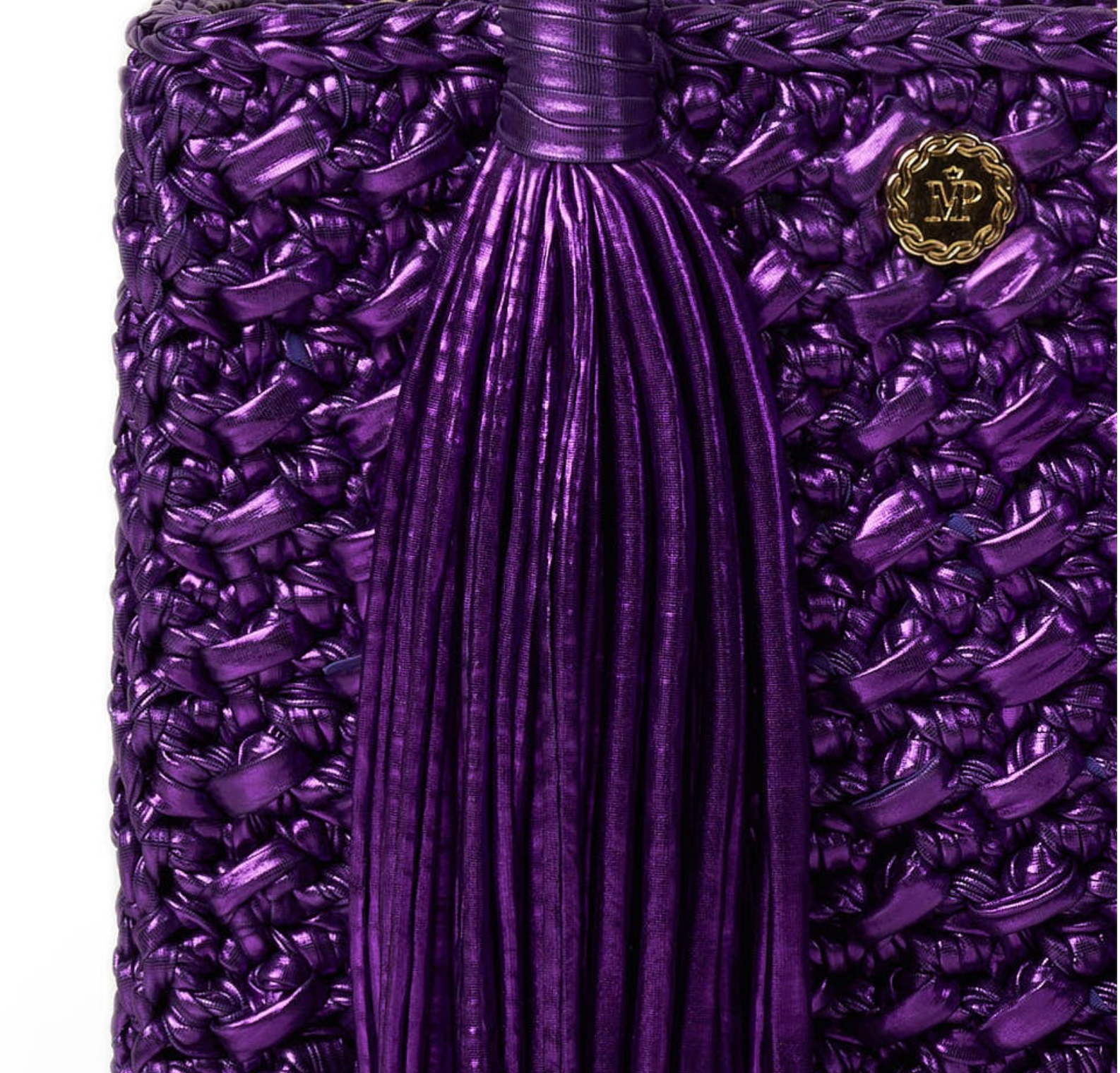 Ostria Metallic Purple Crochet Tote Bag