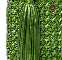 Ostria Metallic Green Crochet Tote Bag
