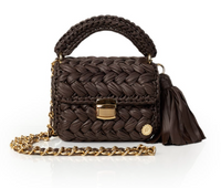 Seville Brown Crochet Crossbody Bag - SMALL