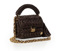 Seville Brown Crochet Crossbody Bag - SMALL