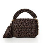 Seville Brown Crochet Crossbody Bag - SMALL