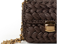 Seville Brown Crochet Crossbody Bag - SMALL
