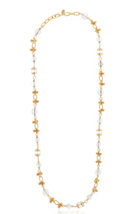 Liuce Long Necklace Rhodium Plated