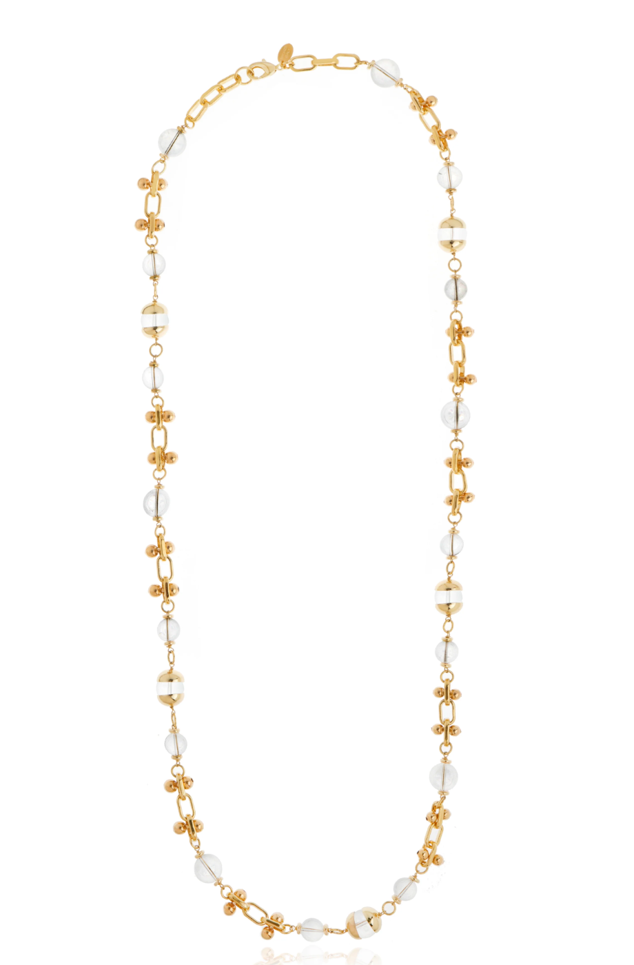 Liuce Long Necklace Rhodium Plated