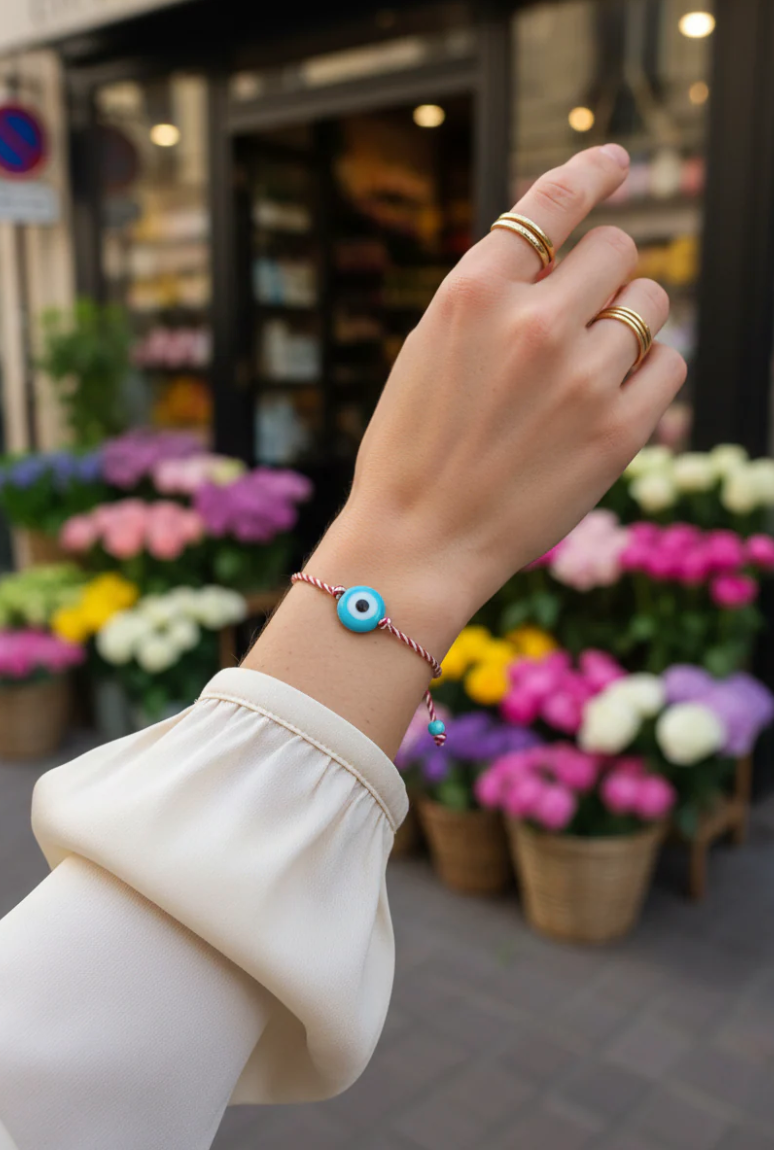 Unisex Marti Glass Evil Eye Bracelet