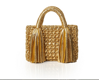 Ostria Metallic Gold Crochet Tote Bag