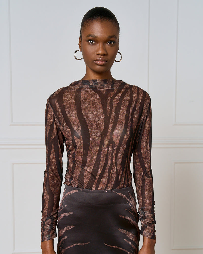 Semi Sheer Tule Blouse