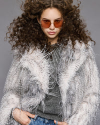 Silver Long Hair Faux Fur