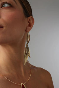Velia Gold Dangly Earrings Handmade