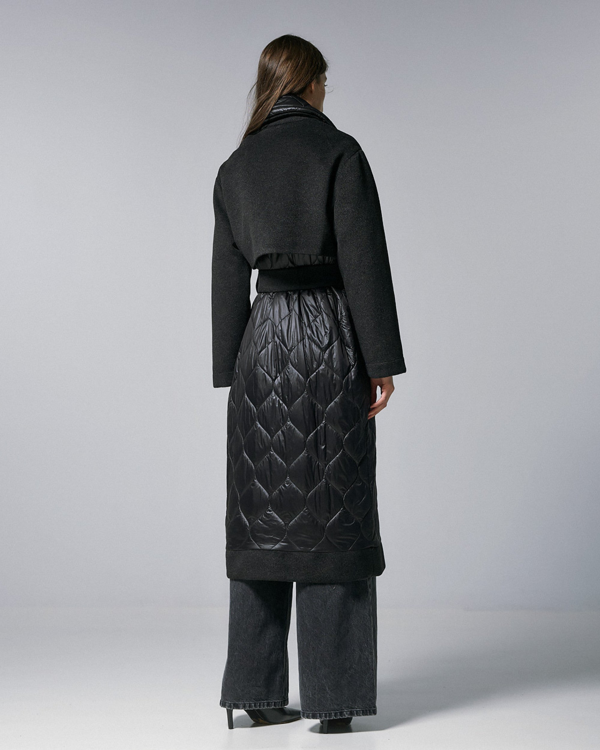 Long Coat with Mix Quilt