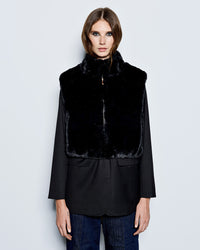 Black Faux Fur Vest