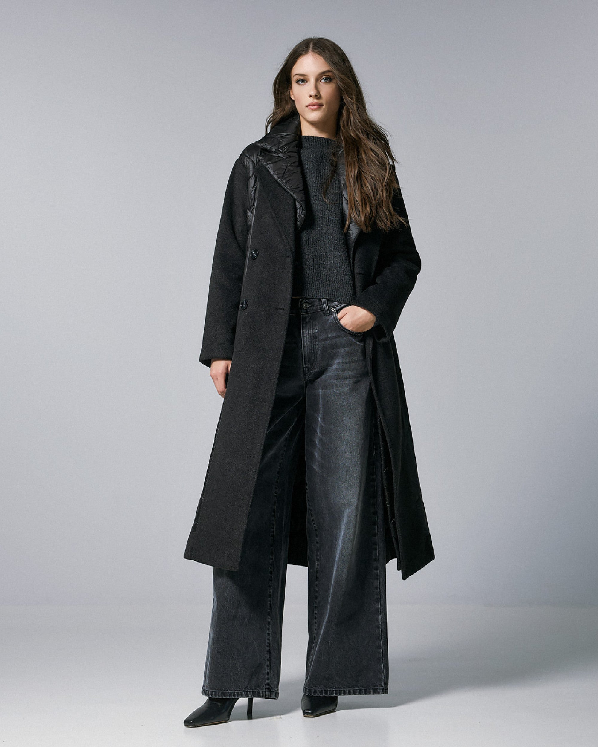 Long Coat with Mix Quilt