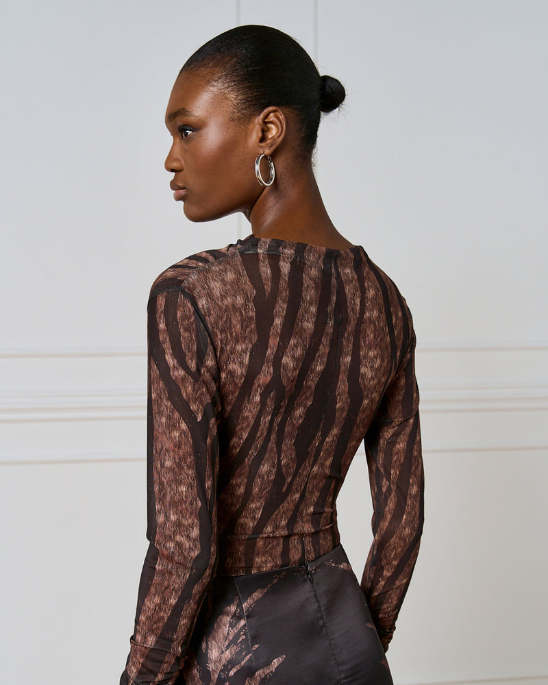 Semi Sheer Tule Blouse