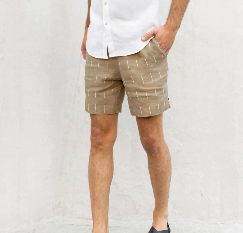 Men's Linen Shorts - Chai Rain