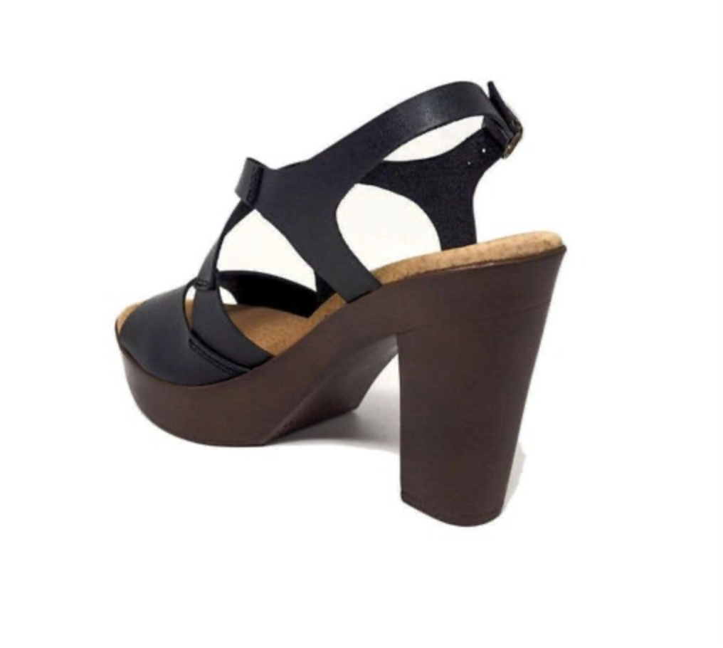Soria High Heel Sandal - Black Leather