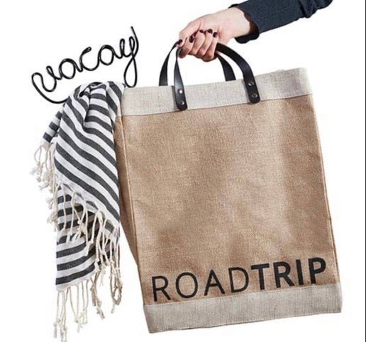 Jute Tote Bag - Road Trip