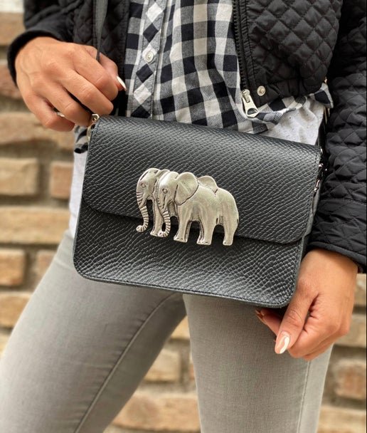 Heavy Love Leather Bag w/ Elephants